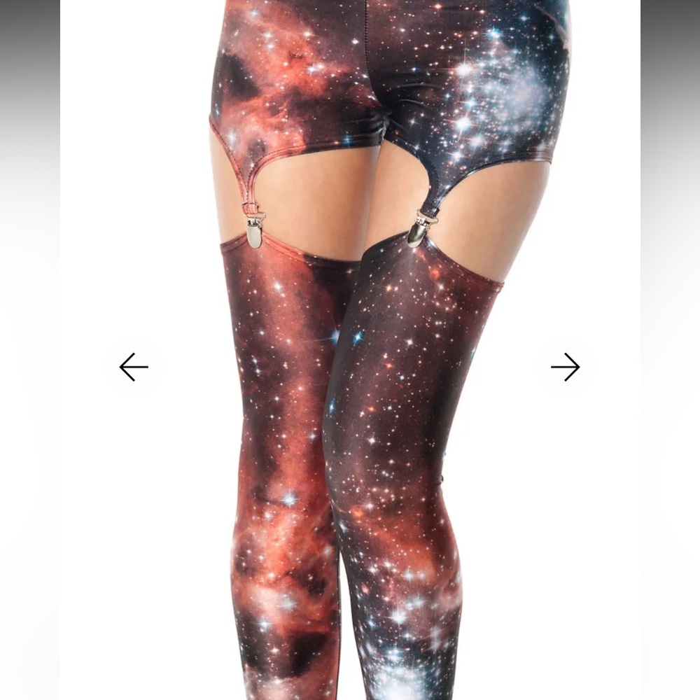 Galaxy Red Suspenders- BlackMilk Clothing- Size Small